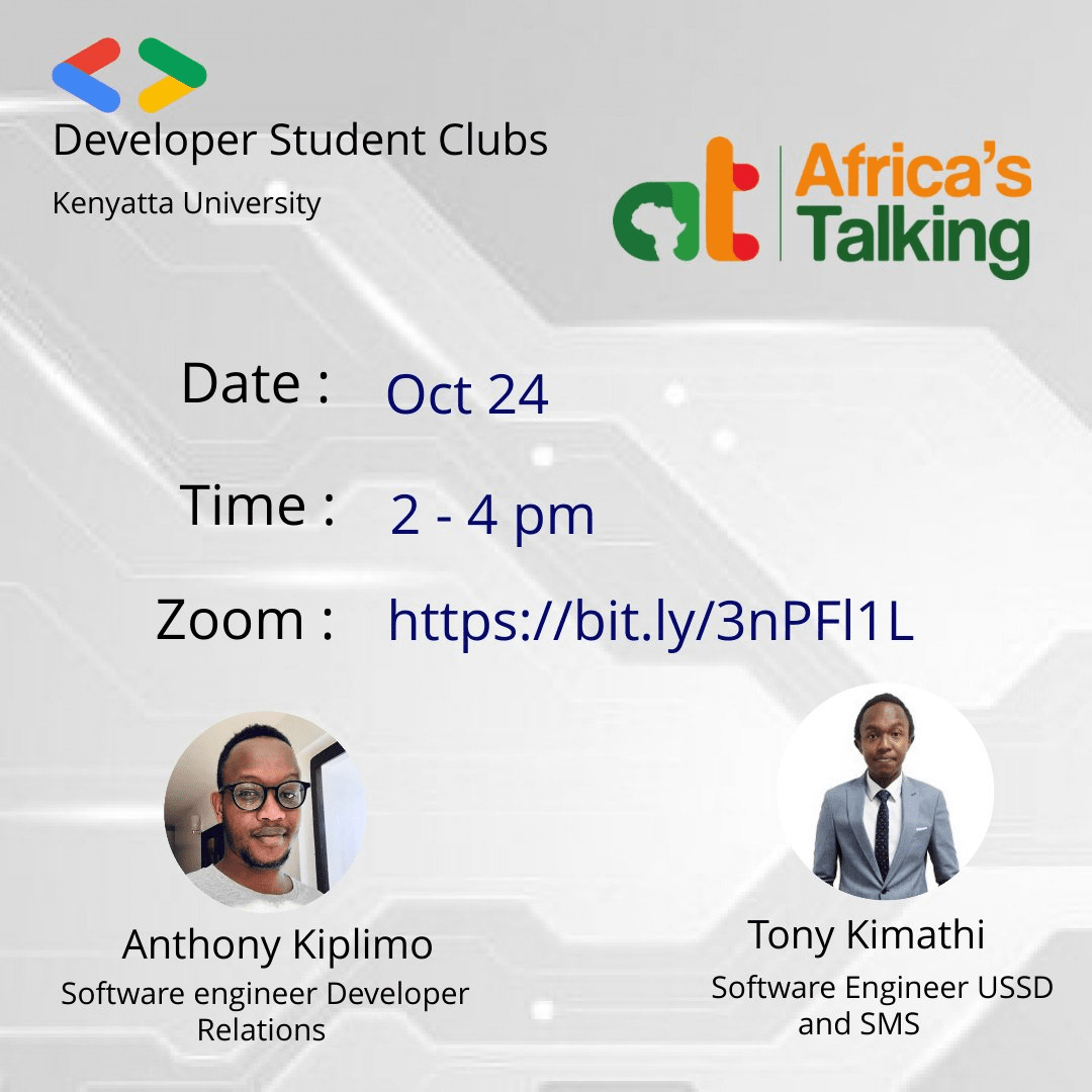Africa's Talking at Kenyatta University at Google Developer Student Clubs: Kenyatta University